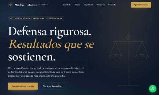 Maqueta de sitio para abogados: Mendoza Cifuentes Abogados