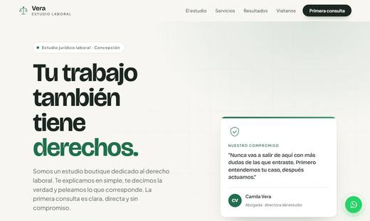 Maqueta de sitio para abogados: Vera Estudio Laboral