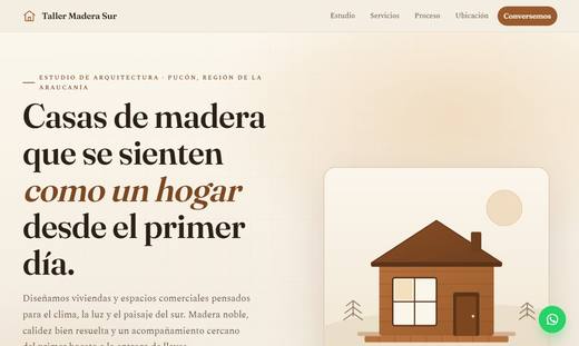 Maqueta de sitio para arquitectos: Taller Madera Sur