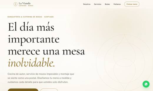 Maqueta de sitio para banquetería: La Vianda Catering