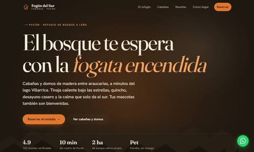 Maqueta de sitio para cabañas y turismo: Fogón del Sur