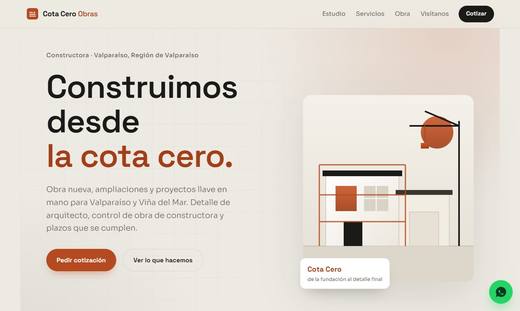 Maqueta de sitio para constructoras: Cota Cero