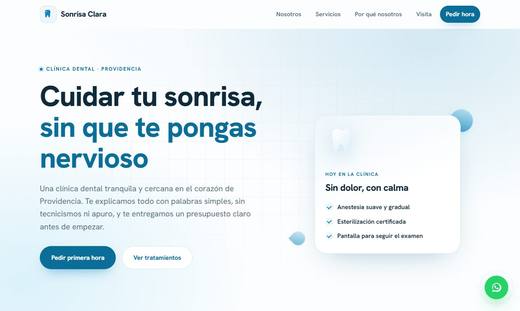 Maqueta de sitio para clínicas dentales: Sonrisa Clara
