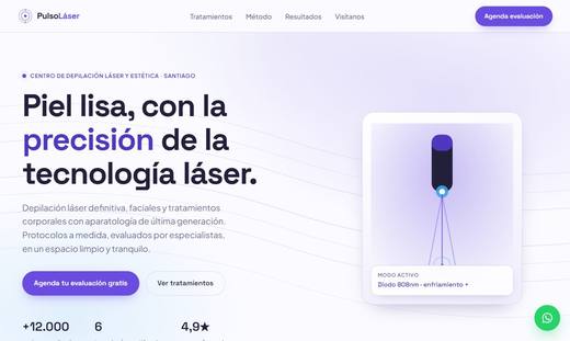 Maqueta de sitio para centros de estética: Pulso Láser