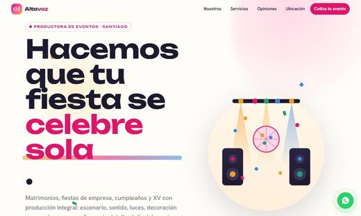 Maqueta de sitio para productoras de eventos: Altavoz Producciones