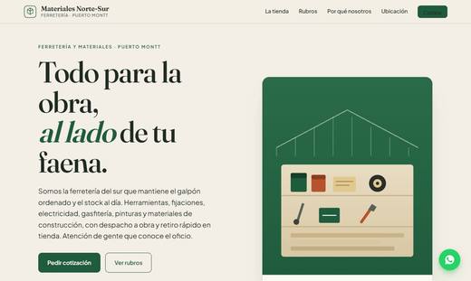 Maqueta de sitio para ferreterías: Materiales Norte-Sur