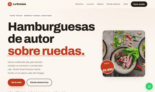 Maqueta de sitio para food trucks: La Rodada