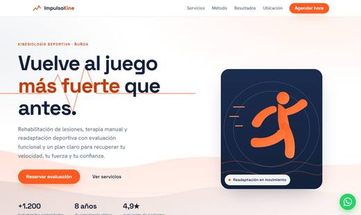 Maqueta de sitio para kinesiólogos: Impulso Kine