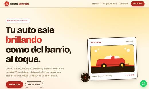 Maqueta de sitio para lavado de autos: Lavado Don Pepe