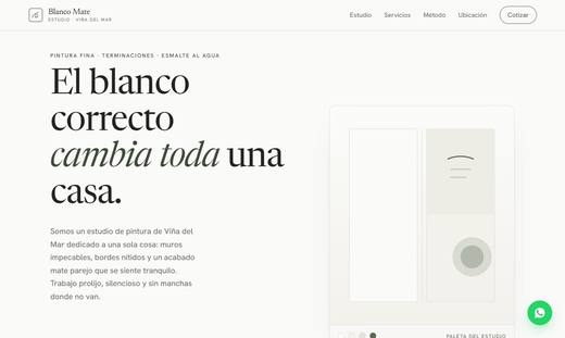 Maqueta de sitio para pintores: Blanco Mate
