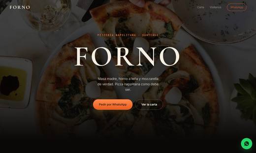 Maqueta de sitio para pizzerías: FORNO