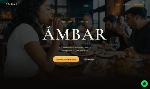 Maqueta de sitio para restaurantes: ÁMBAR
