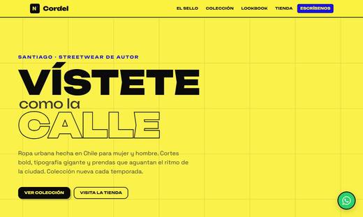 Maqueta de sitio para tiendas de ropa: Cordel Streetwear
