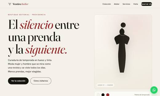 Maqueta de sitio para tiendas de ropa: Vestire Atelier