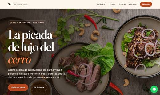 Maqueta de sitio para restaurantes: Sazón